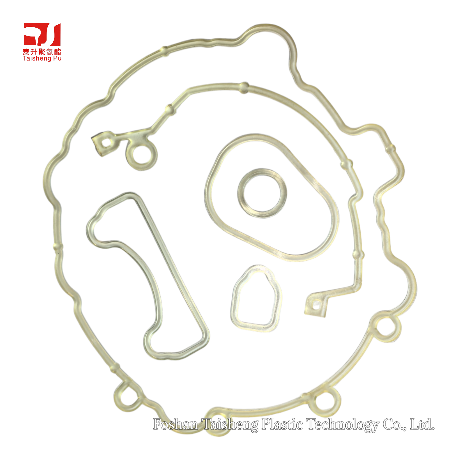 Yellow PU sealing strips for leak testing.