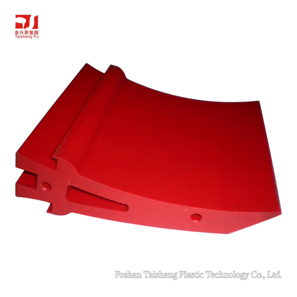 One red industrial PU Scrapper Blade.