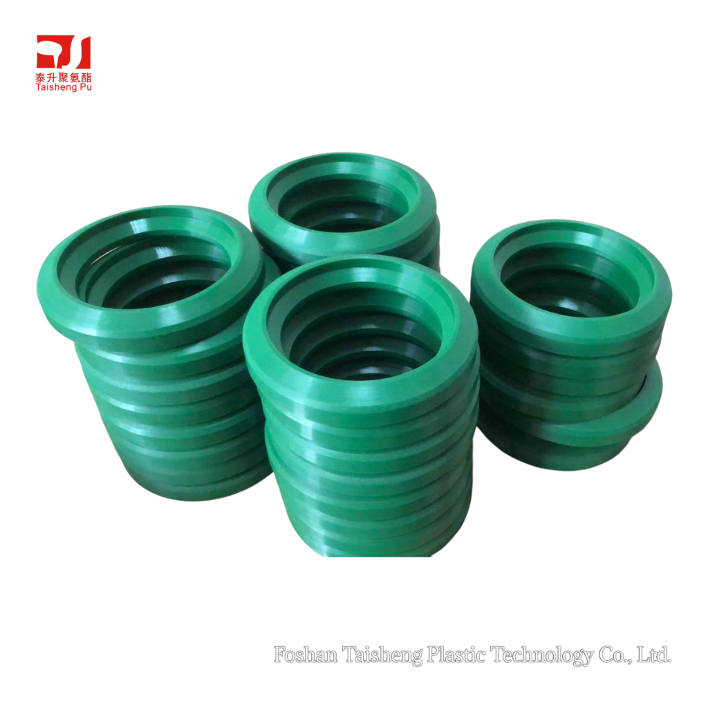Green polyurethane stacked seals.